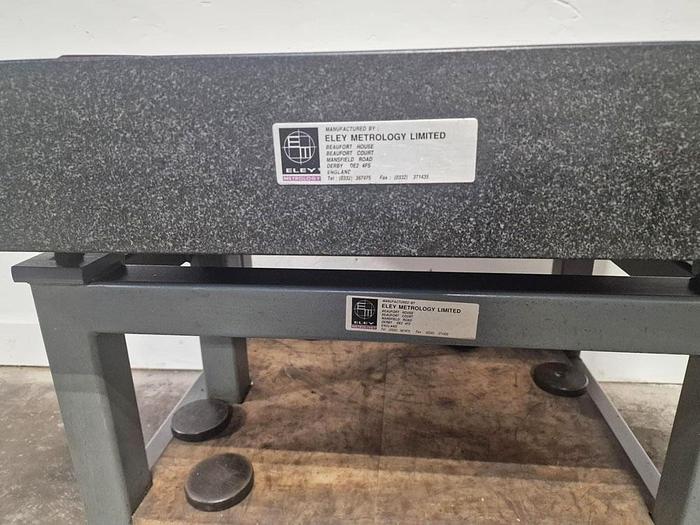 Used ELEY METROLOGY 1200 x 900mm GRANITE SURFACE PLATE ON STAND