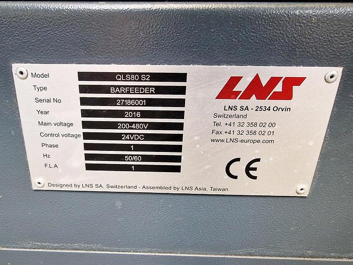 Used 2016 LNS QUICK LOAD SERVO 80 S2 BAR FEED