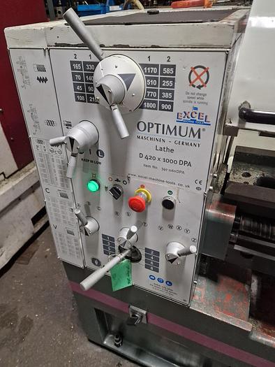 Used OPTIMUM D420 x 1000 GAP BED CENTRE LATHE