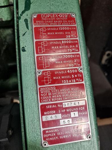 Used DUPLEX D29 TOOLPOST GRINDER