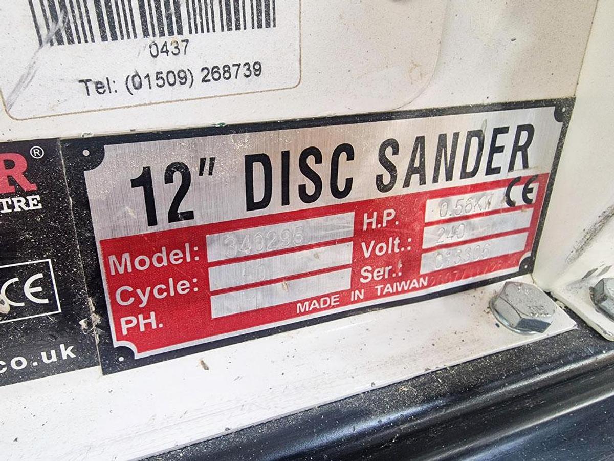 Used AXMINSTER 12" DISC SANDER Mounted On Dust Extractor
