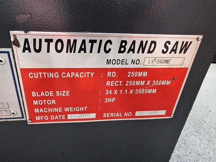 Used 2010 PROSAW LX 250 ME AUTOMATIC HORIZONTAL BANDSAW