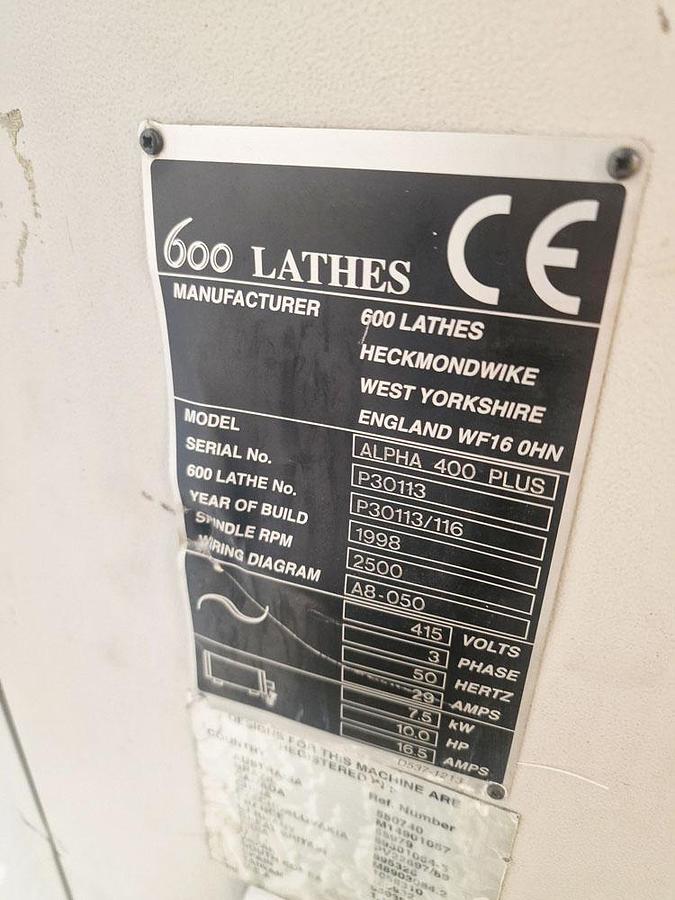 Used 1998 HARRISON ALPHA 400 PLUS CNC LATHE
