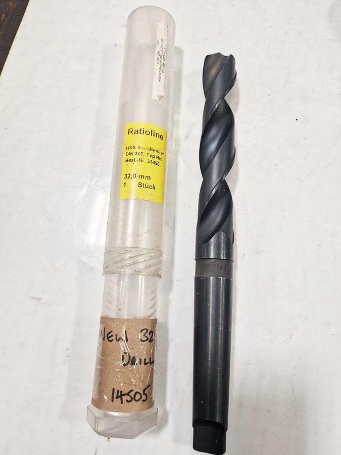 Used RATIOLINE 32mm HSS 4 MORSE TAPER DRILL