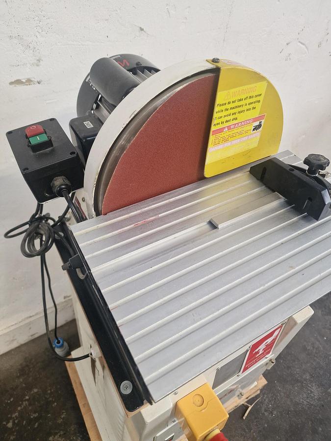 Used AXMINSTER 12" DISC SANDER Mounted On Dust Extractor