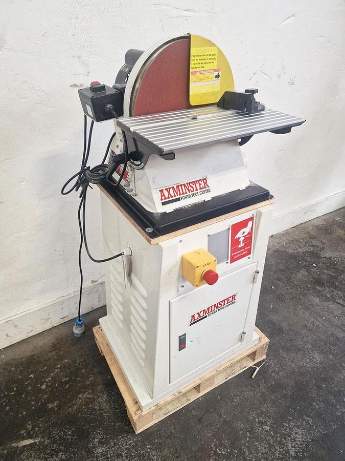 Used AXMINSTER 12" DISC SANDER Mounted On Dust Extractor