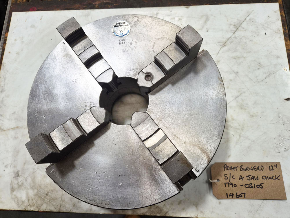 Used PRATT BURNERD 12" SELF CENTERING 4 JAW CHUCK Model 1790-03105