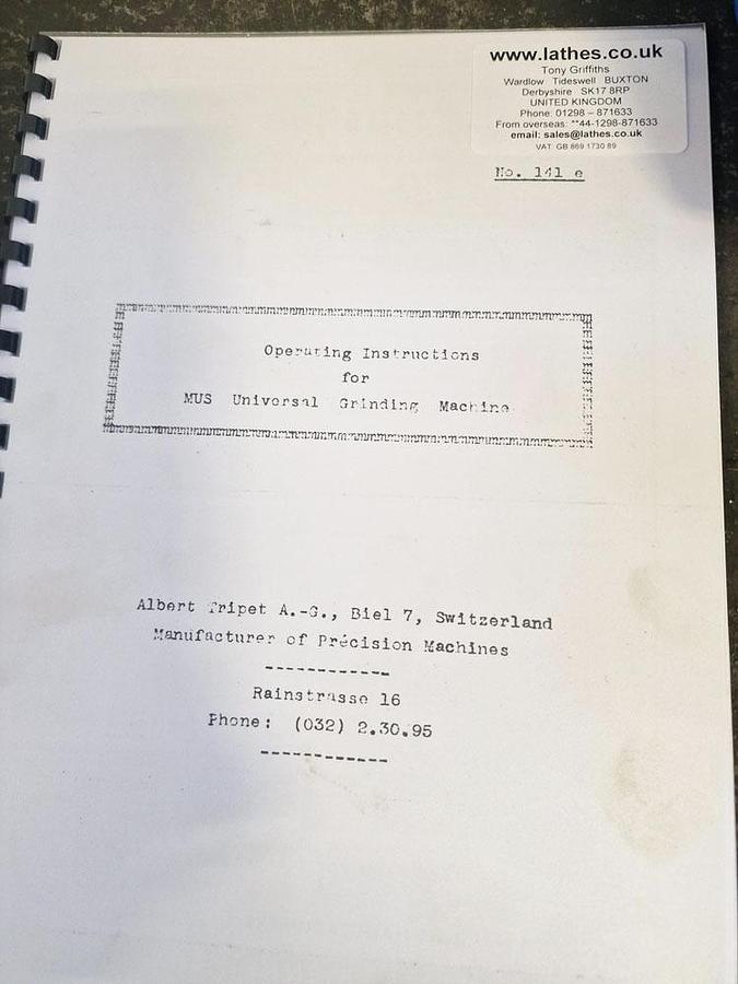 Used ALBERT TRIPET MUS 100 UNIVERSAL GRINDER