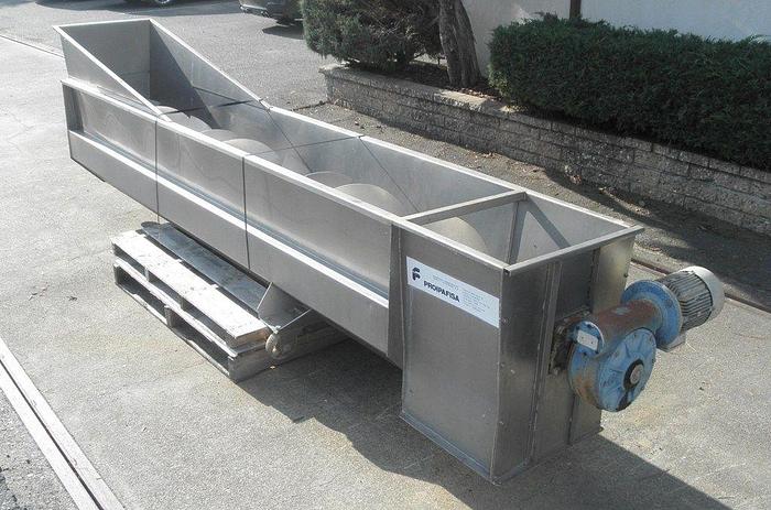 Used Conveyor, Screw, 18" X 120", S/st, Dewatering, 2 HP,Conveyor, Screw, 18" X 120", S/st, Dewatering, 2 HP, #S741499