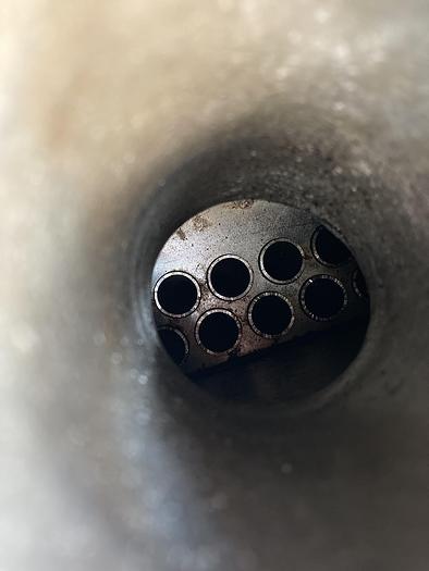 Used Used Rubicon Industries vertical approximately 70 square foot  304L stainless steel shell and tube Heat Exchanger