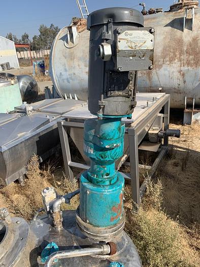 Used Tank, 100 Gallon, S/st, Jkt, Agit, DT/DB, 28" x 32" #S742662