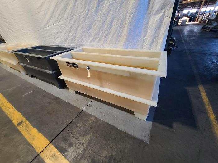 Used Polypro Tank Counter Flow Rinse side and bottom support 70" x 28" x 29" Plating