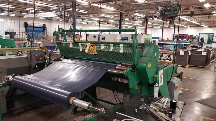 Used 60" SINGLE ROTARY KNIFE BECK SHEETER WITH OUTPUT CONVEYOR