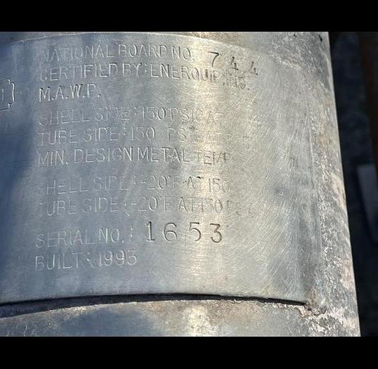 Used Enerquip Stainless Steel Tube & Shell Heat Exchanger