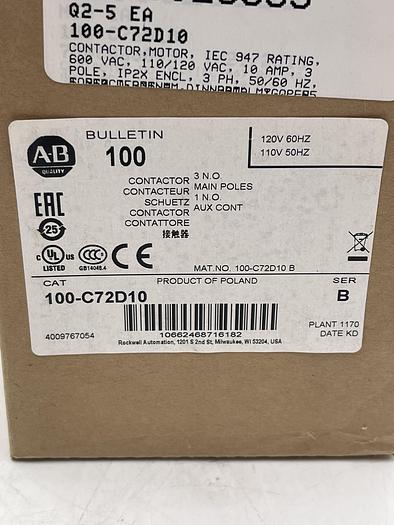 Allen-Bradley 100-C72D10 Ser B