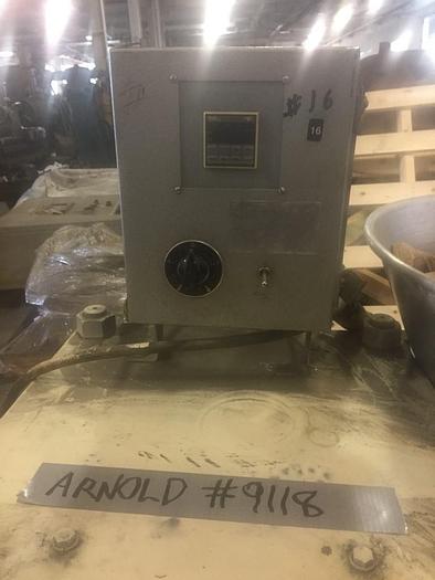 Used 9″ X 9″ UP ACTING 4-POST HYDRAULIC PRESS WITH HEATED PLATENS (#9118)