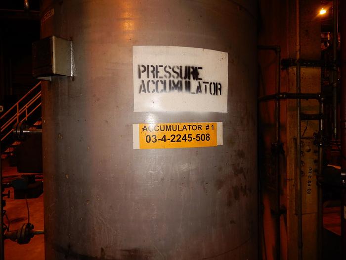 Used PRESSURE ACCUMULATOR  TANK NAT'L BD CERTIFIED  1987