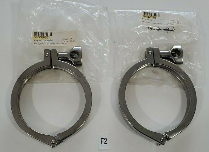 LOT OF 2 4"Heavy Duty Sanitary Tri Clamp Clover Singe Pin Hinge Stainless Steel