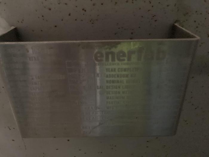 Used Enerfab 470 gallon 316L stainless steel vertical tank