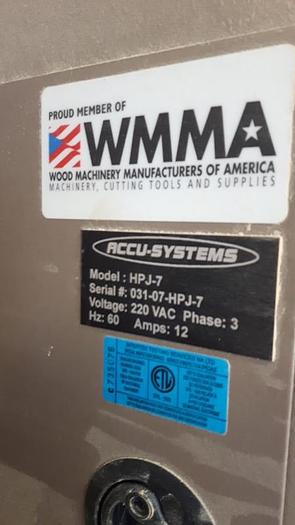 Used 2007 Dowel Machine - CNC - Accu-system HPJ-7 - REF# 1649BM