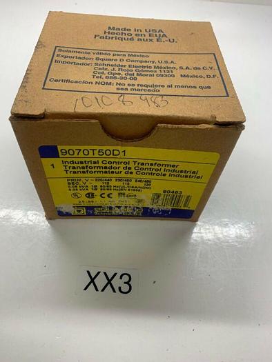 Square D 9070T50D1 Industrial Control Transformer Pri 220-480v Sec 110/115