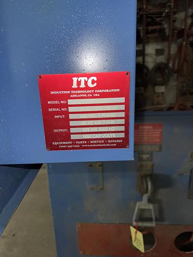 Used 2019 INDUCTION TECHNOLOGY CORPORATION ITC 325 KW, 3000 Hz POWER SUPPLY