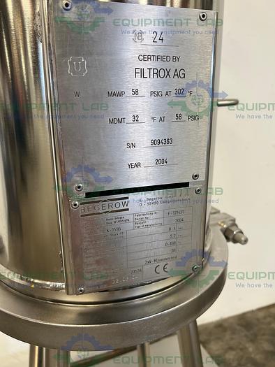 Used Begerow Beco-Integra Stainless Steel Filter Housing w/ Valves, 12" SS Housing