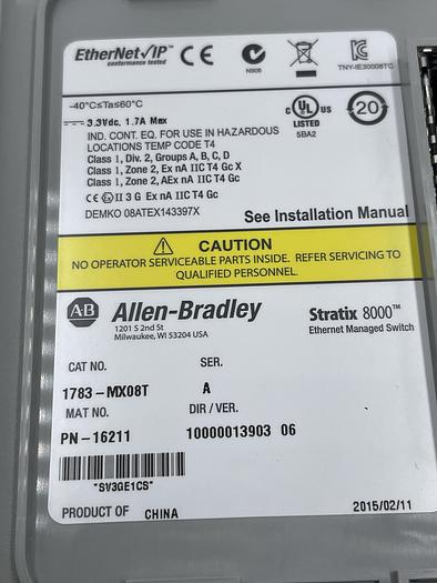 Used Allen-Bradley 1783-MX08T Ser A 499.99