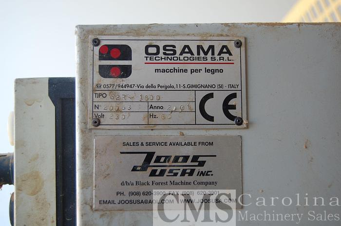 Used 2001 Osama Joos S2R-1600 Top & bottom Glue roller
