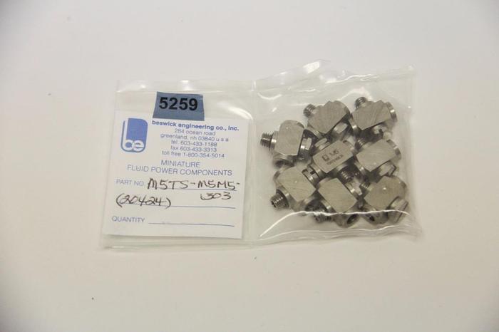 Beswick M5TS-M5M5-303 Threaded Tee Fitting, Adjustable Position Stainless (5259)