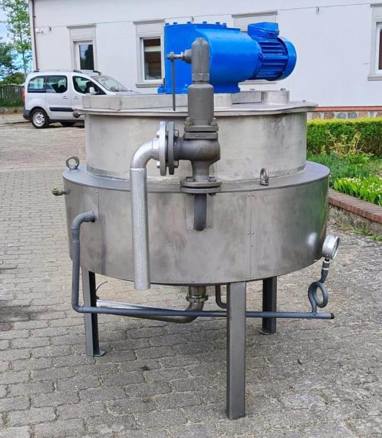 Used Kocioł z mieszadłem ramowym wolnoobrotowym do topienia tłuszczu, gotowania surowców mięsnych itp.