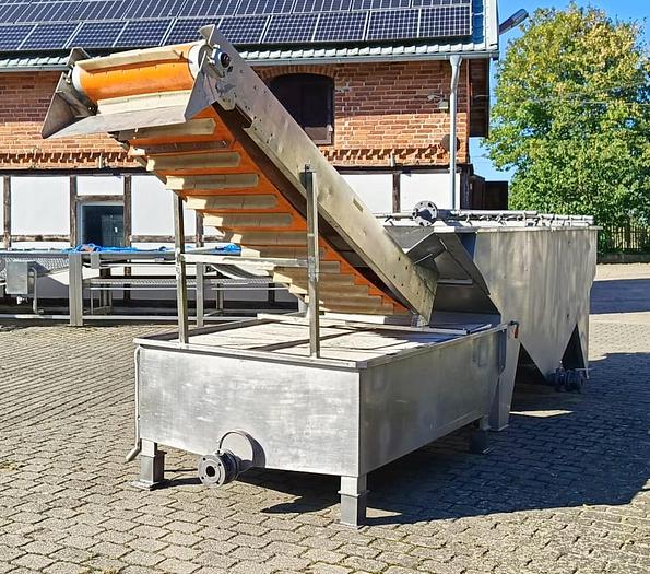 Used Płuczko-odkamieniacz 2-komorowy FEMIA z przenośnikiem odbierającym progowym