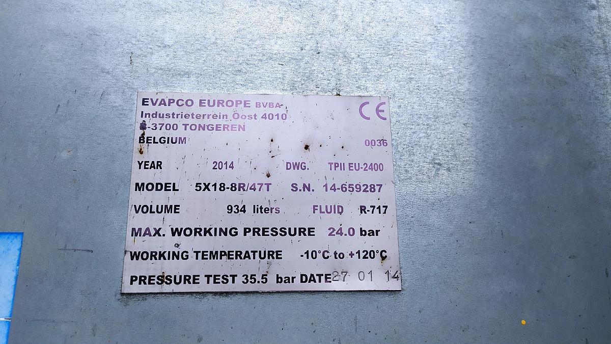 Used Skraplacz natryskowo-wyparny EVAPCO LSCE 280-1g skraplacz amoniakalny NH3 1045 kW