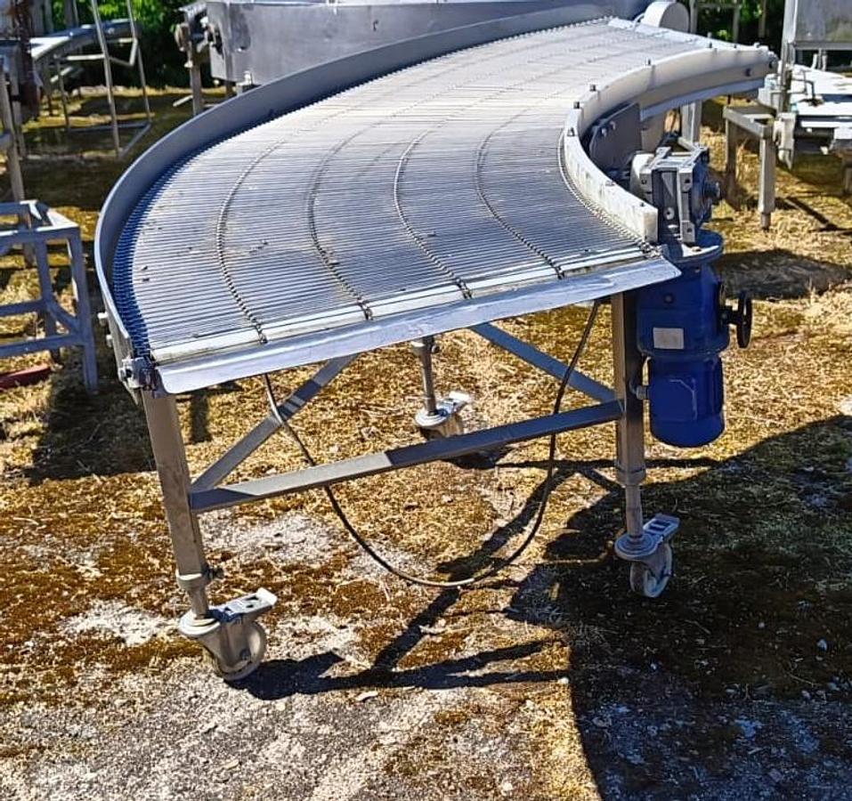 Used Przenośnik (transporter) zakręt 80°, siatkowy - nierdzewny