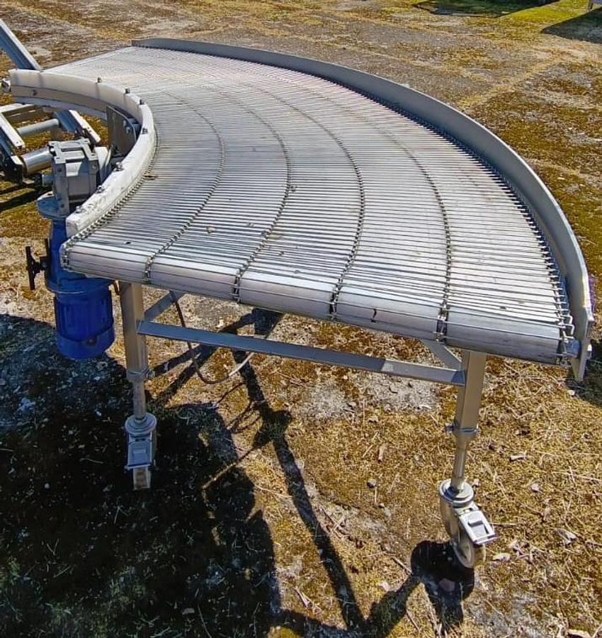 Used Przenośnik (transporter) zakręt 80°, siatkowy - nierdzewny