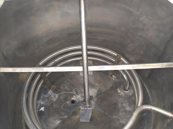 Used Kocioł nierdzewny z wężownicą do podgrzania lub ochładzania mieszanego surowca