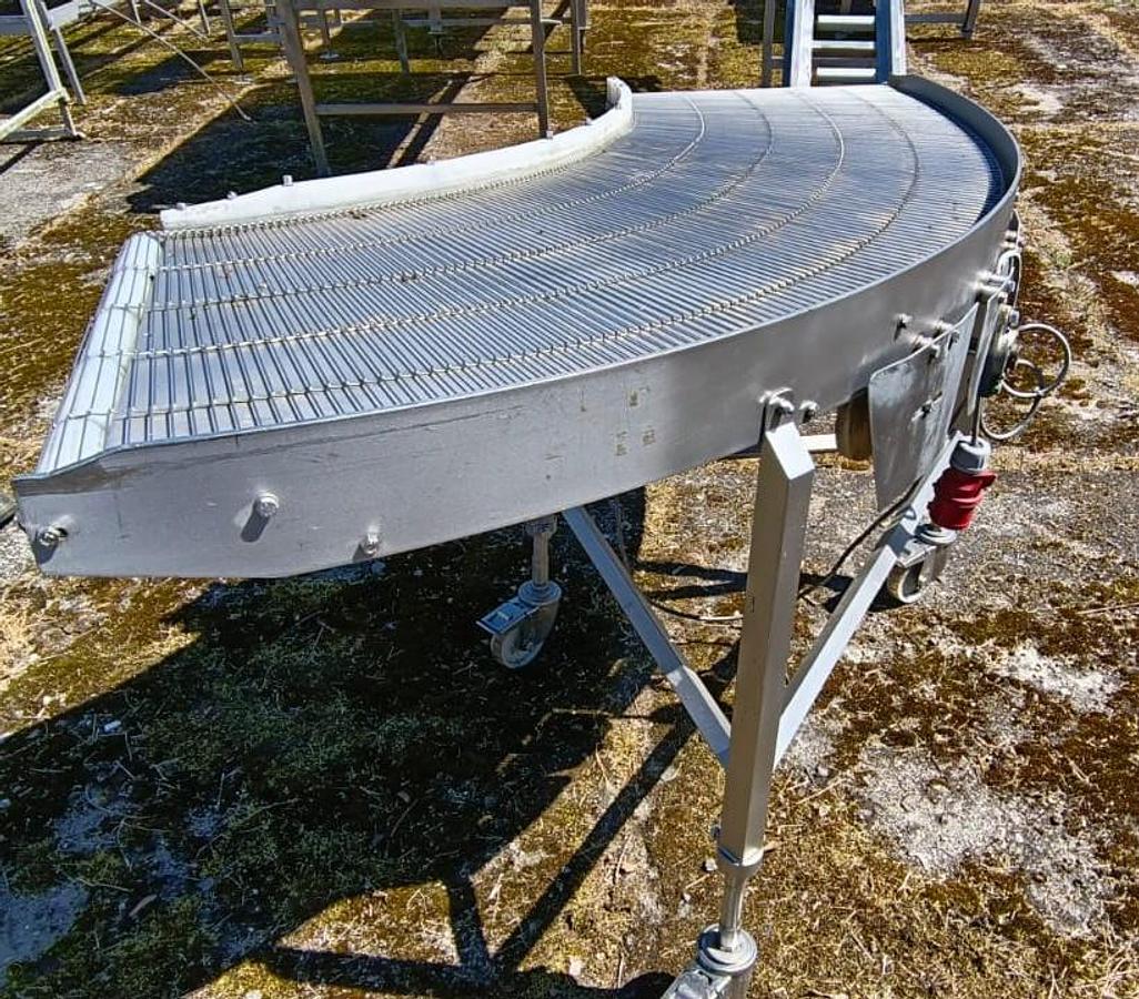 Used Przenośnik (transporter) zakręt 80°, siatkowy - nierdzewny