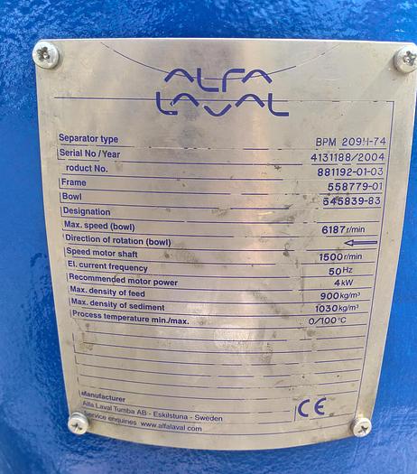 Used Wirówka do krwi Alfa Laval