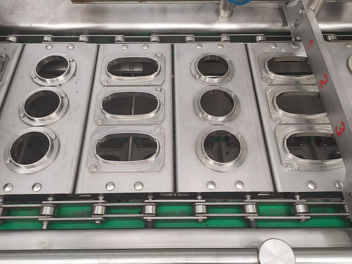 Used Liniowa maszyna pakująca PAK 3LP  (dozownico-zamykarka – wieczka zgrzewane)