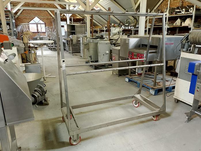 Used Nierdzewny wózek na osierdzia i głowy z wieszakami