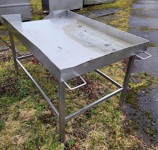 Used Stół roboczy z przechylnym blatem i ze zsypem, nierdzewny