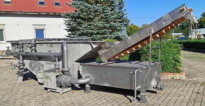 Used Płuczko-odkamieniacz 2-komorowy FEMIA z przenośnikiem odbierającym progowym