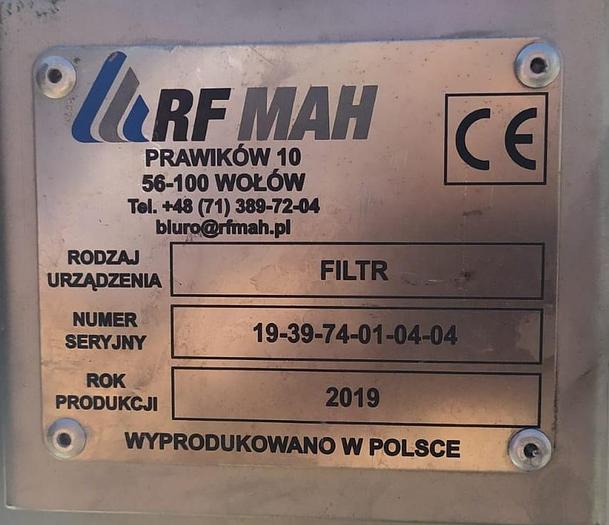 Used FILTR RF MAH przeznaczonych do filtracji substancji płynnych i sypkich