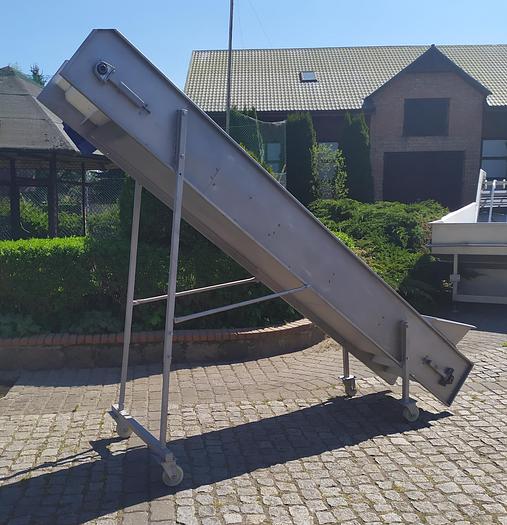 Used Przenośnik taśmowy, skośny, progowy - nierdzewny