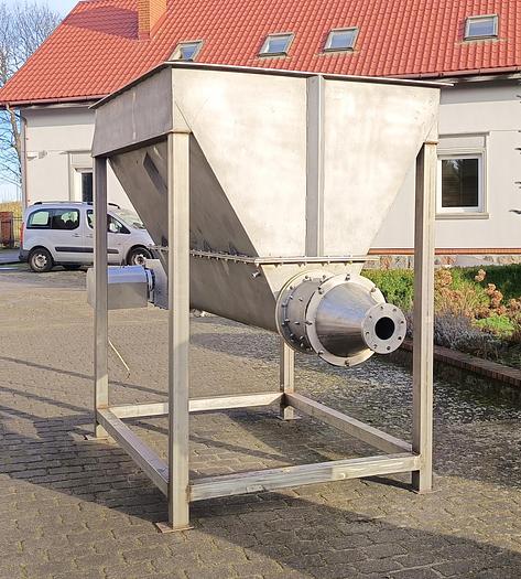 Used Bunkier z przenośnikiem ślimakowym, nierdzewny