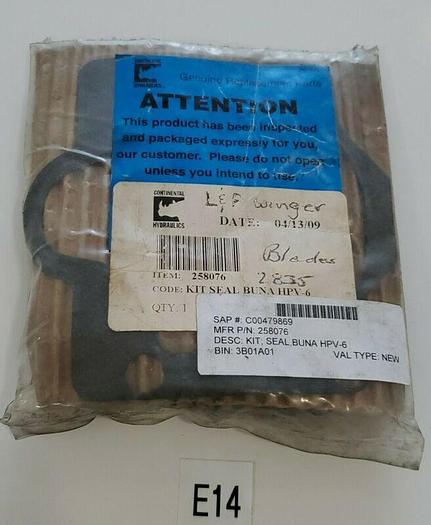 *NEW* CONTINENTAL HYDRAULICS 258076 KIT SEAL BUNA HPV-6 + WARRANTY!