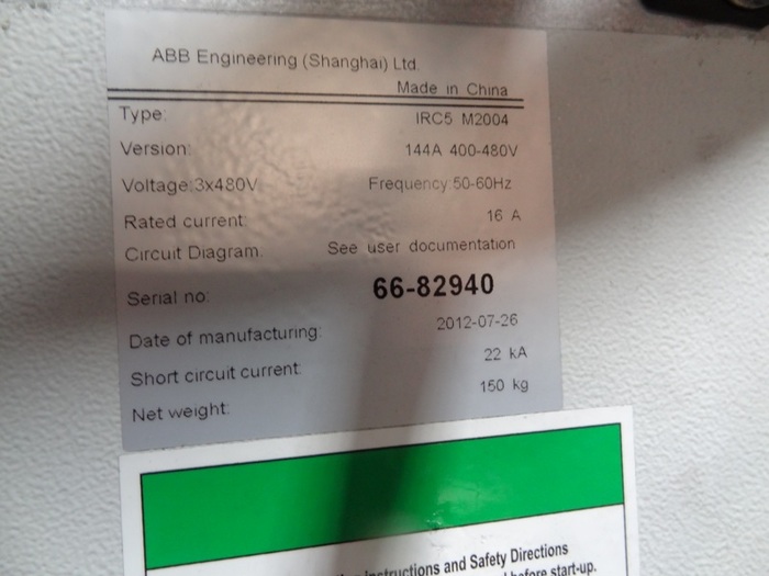 Used ABB IRB 6640 6 AXIS CNC ROBOT 235KG X 2.55 REACH IRC5