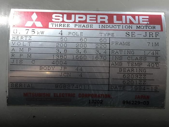 Used MITSUBISHI SUPER LINE 3 PHASE MOTOR(M2)