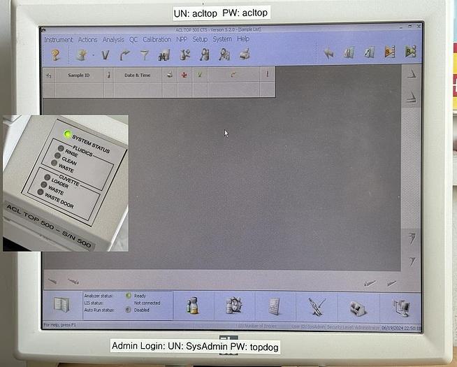 Used Instrumentation Laboratory (IL), ACL TOP 500 CTS