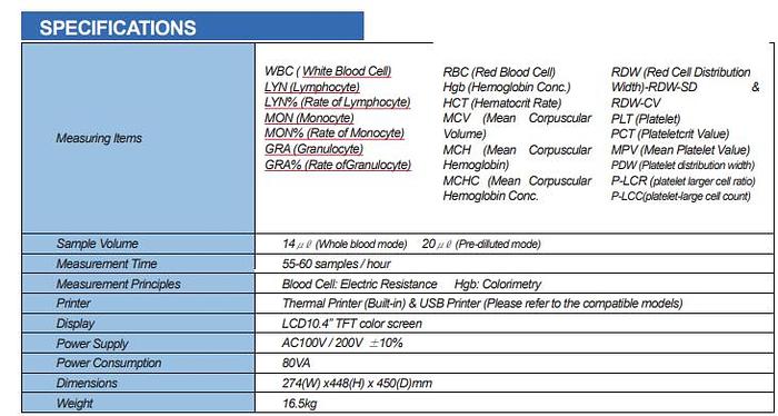 Used Erma INCAUTO HEMATOLOGY ANALYZER PCE-370